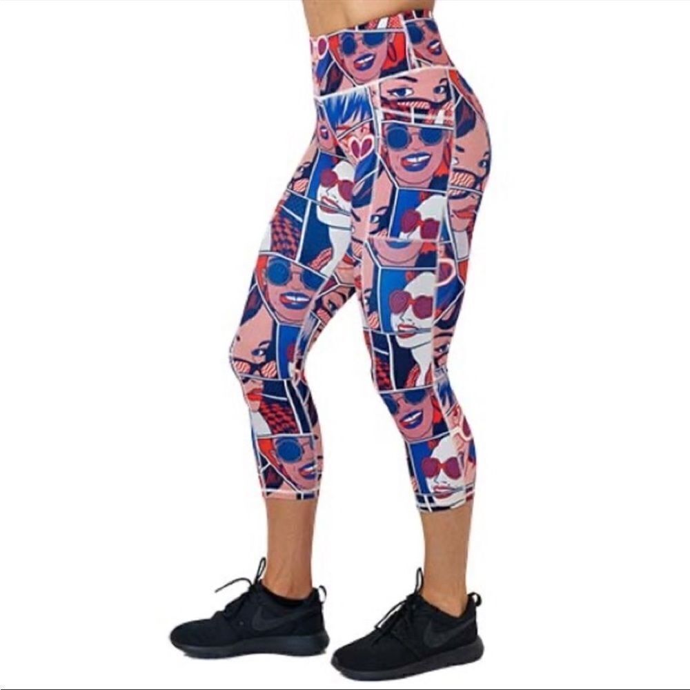 EXCELLENT CONDITION CONSTANTLY VARIED GEAR POP ART COMIC BOOK LEGGINGS SIZE XL